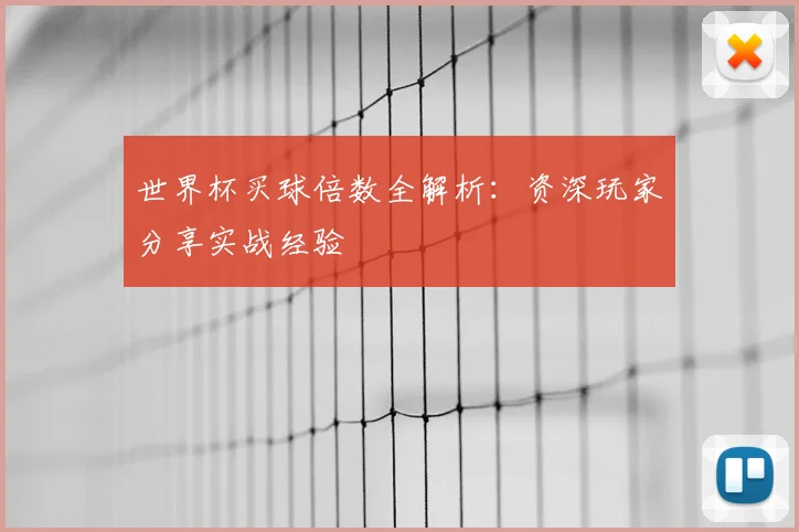 世界杯买球倍数全解析:资深玩家分享实战经验